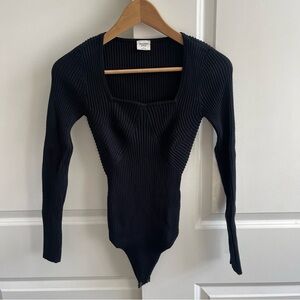 Abercrombie Black Ribbed Bodysuit